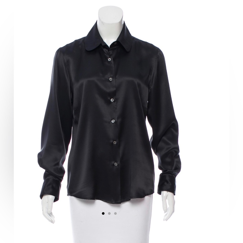 Unique, elegant, black 100% silk Burberry blouse. Like new.
